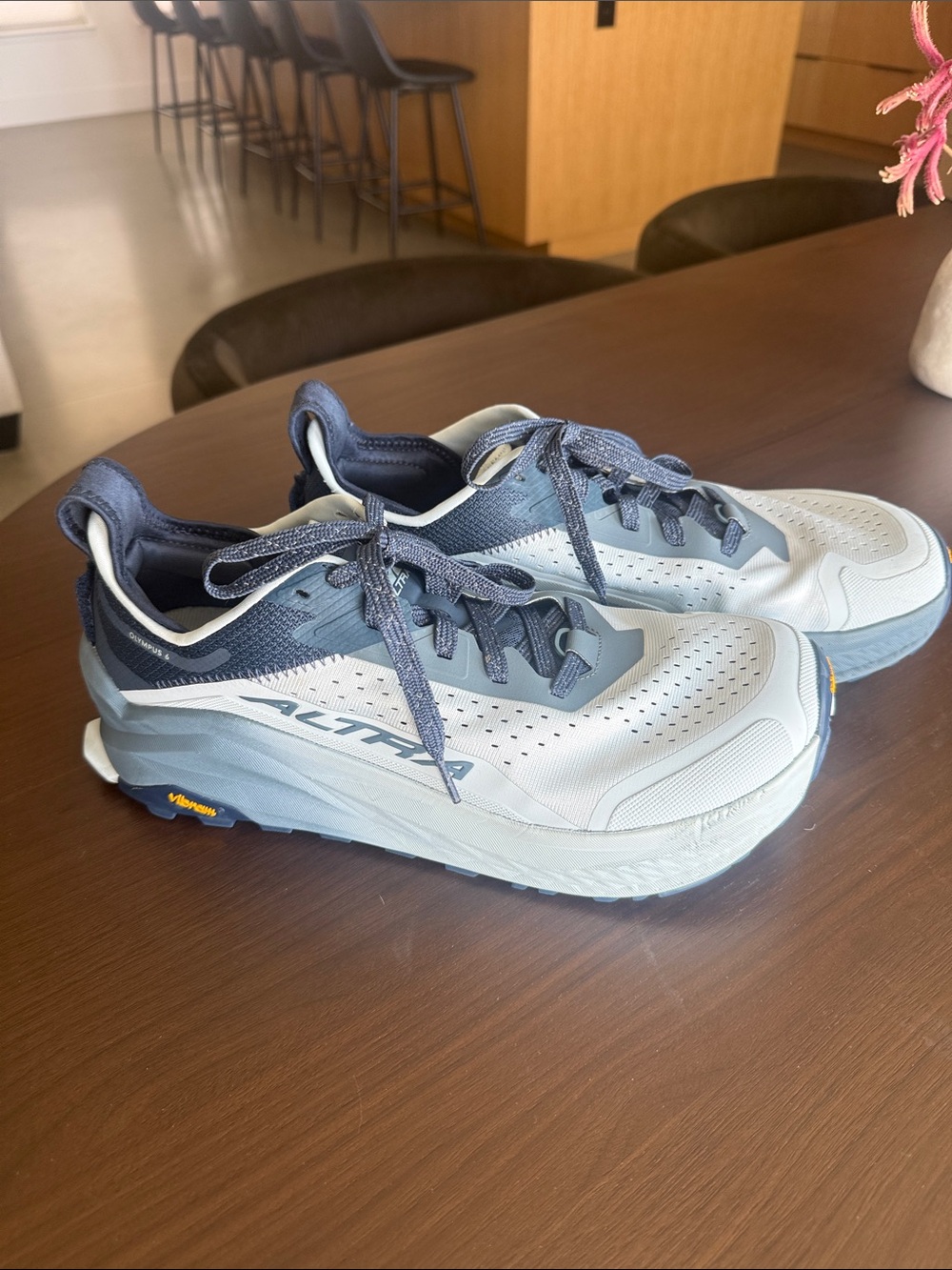 Altra Men's Light Gray and Navy Trail Running Shoes